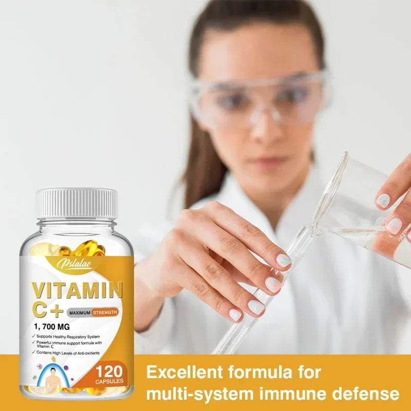 Vitamin C Capsules 1700 Mg - Supports A Healthy Immune System and Antioxidant Protection, Boosts Collagen Production Vegan