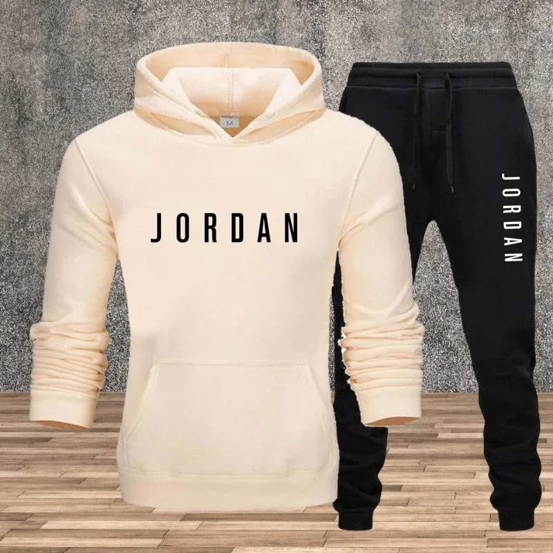 New men's solid-color long-sleeved two-piece gym sportswear hooded sweatshirt and pants for autumn_Winter 2025 trendyol trendyol
