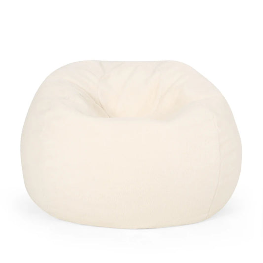 Kavel 3 Foot Rounded Bean Bag, Cream