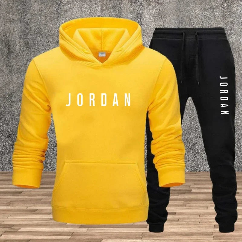 New men's solid-color long-sleeved two-piece gym sportswear hooded sweatshirt and pants for autumn_Winter 2025 trendyol trendyol