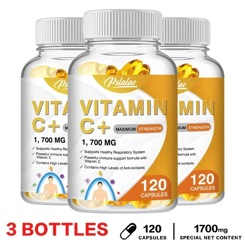 Vitamin C Capsules 1700 Mg - Supports A Healthy Immune System and Antioxidant Protection, Boosts Collagen Production Vegan