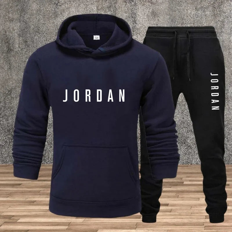 New men's solid-color long-sleeved two-piece gym sportswear hooded sweatshirt and pants for autumn_Winter 2025 trendyol trendyol