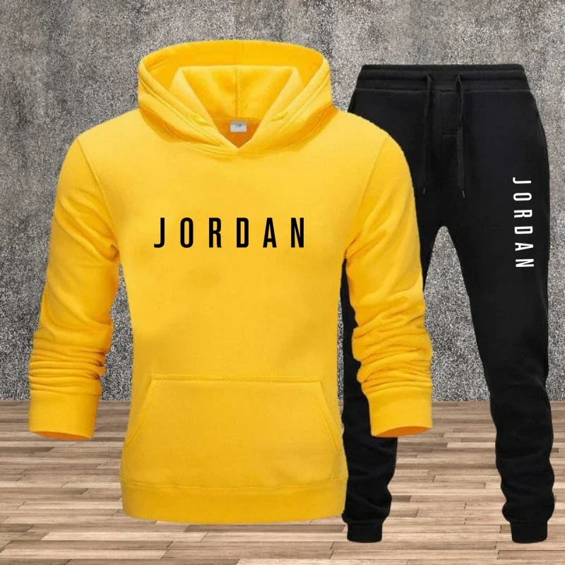 New men's solid-color long-sleeved two-piece gym sportswear hooded sweatshirt and pants for autumn_Winter 2025 trendyol trendyol