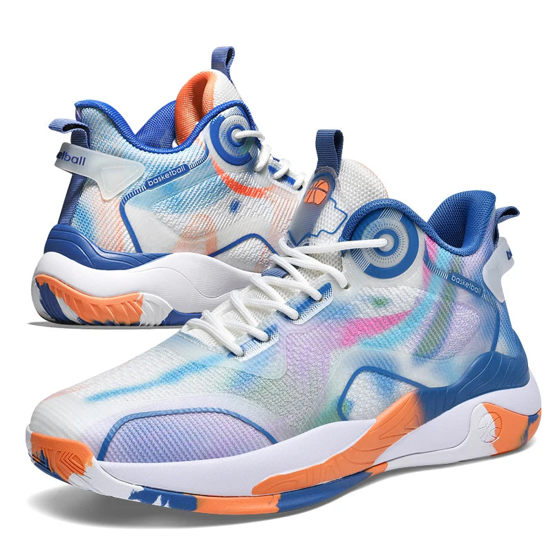 Men's Basketball Shoes Mid Basketball Sneakers Non-Slip Outdoor Cushioning Workout Shoes