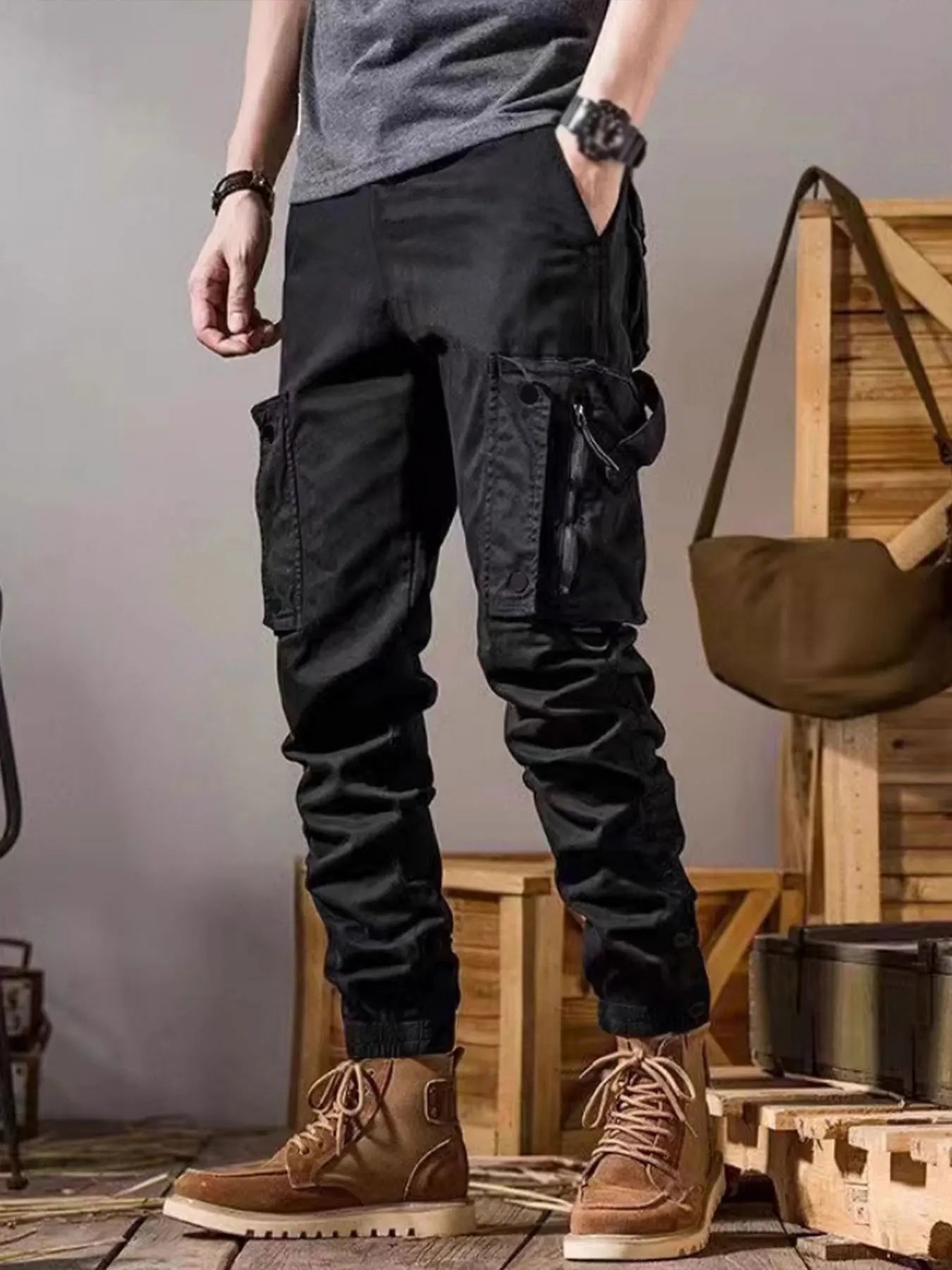 Men's Cargo Sweatpants Athletic Running Pants Mens Cargo Pants Casual Hiking Pants Joggers Fitness Pants Track Pants Streetwear