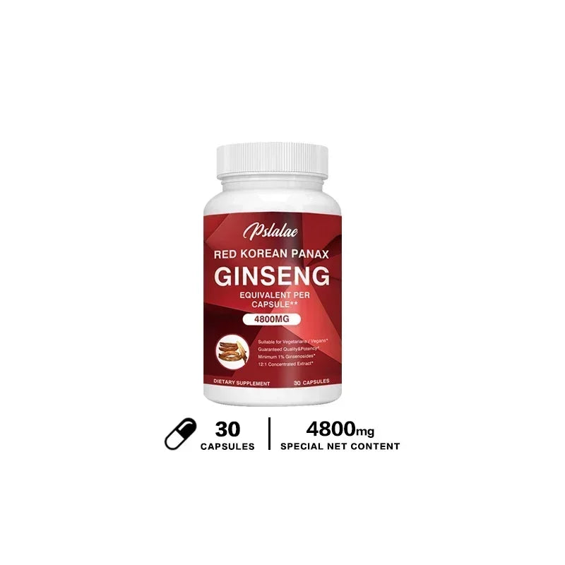 Korean Red Ginseng Capsules - Boosts Muscle Strength, Promotes Energy Production and Emotional Well-being, Improves Endurance