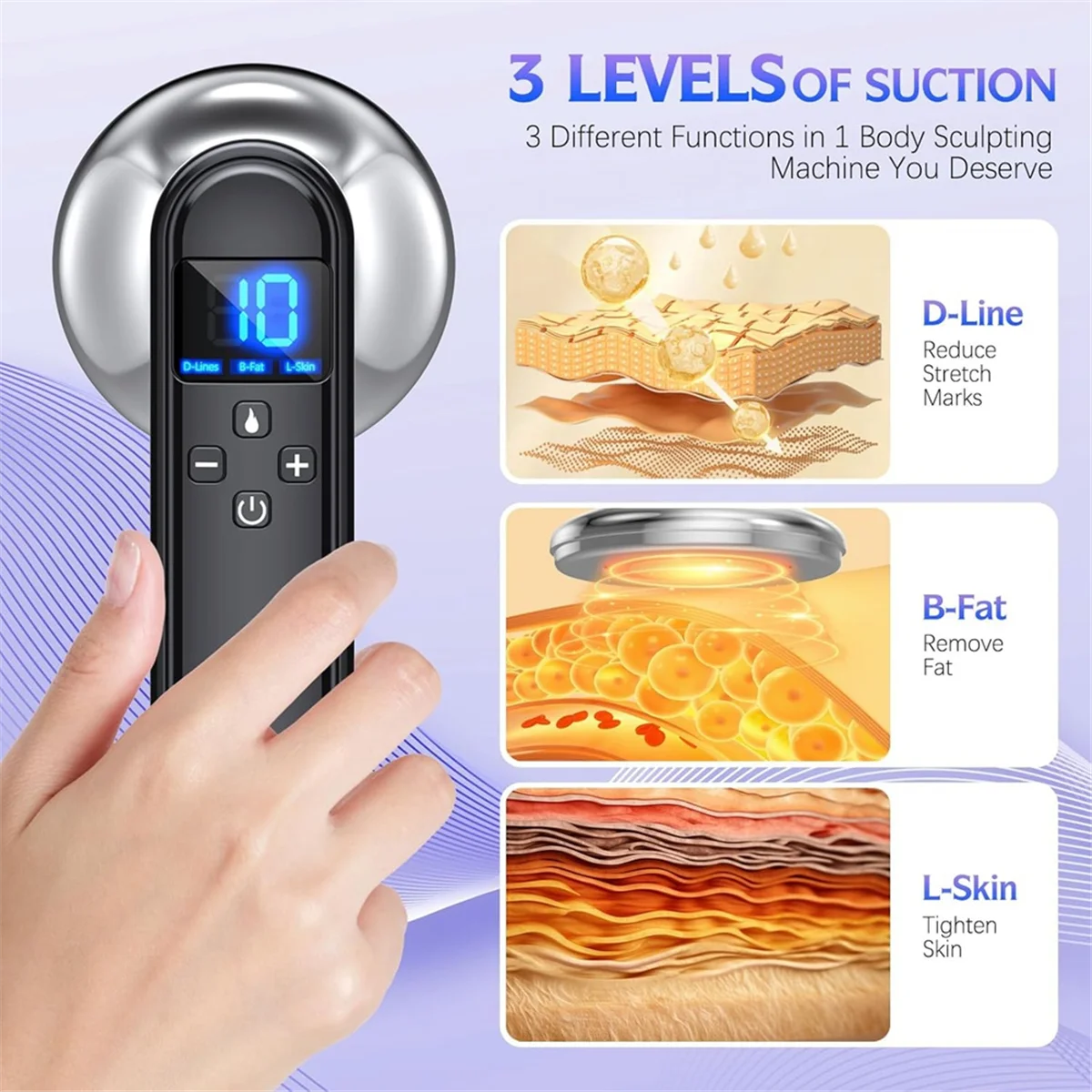 AAA87 Body Sculpting Machine - Professional Handheld Cordless Cellulite Massager - Suitable for Belly, Neck, Legs, Hip, Arms