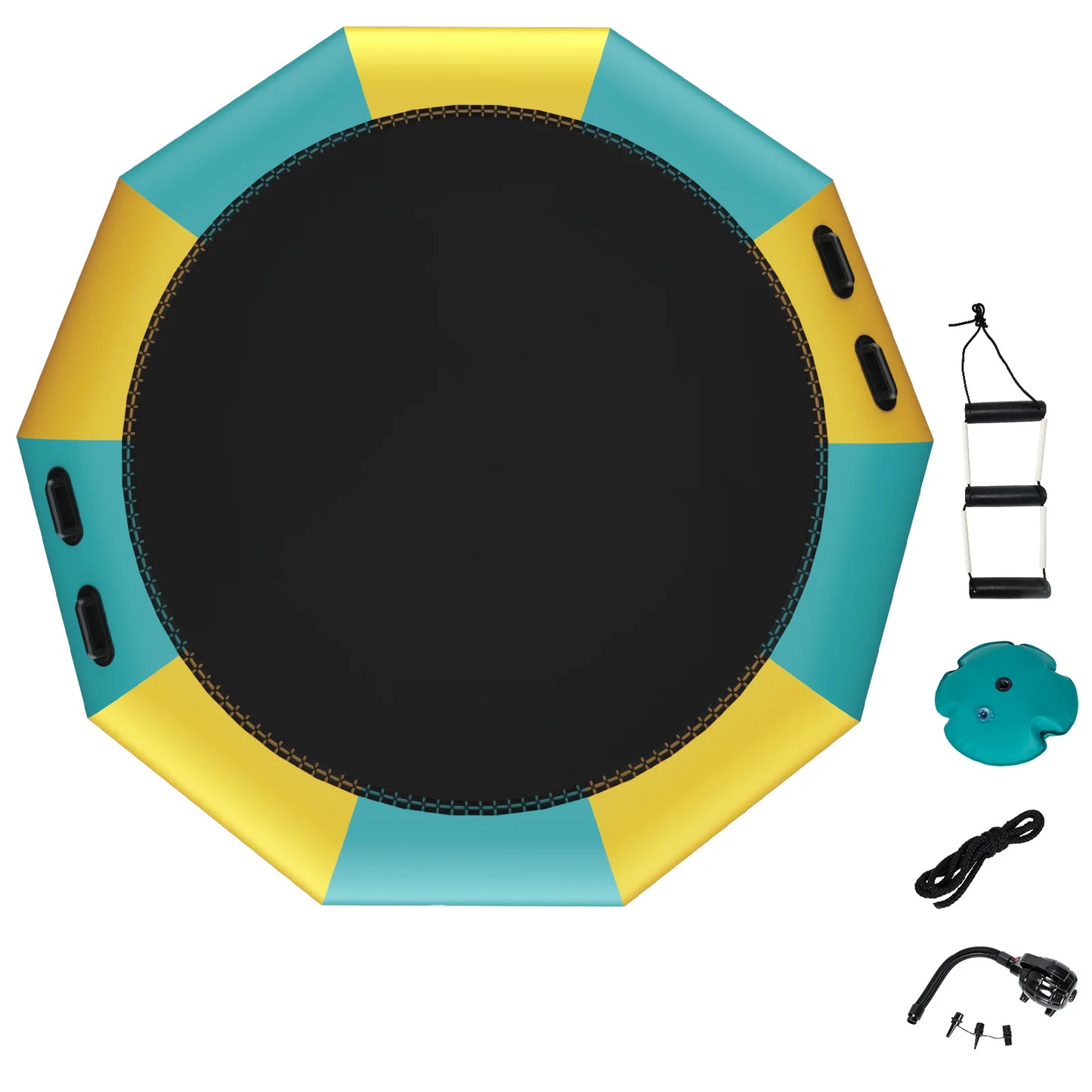 10FT Inflatable Water Bouncer Splash Padded Water Trampoline