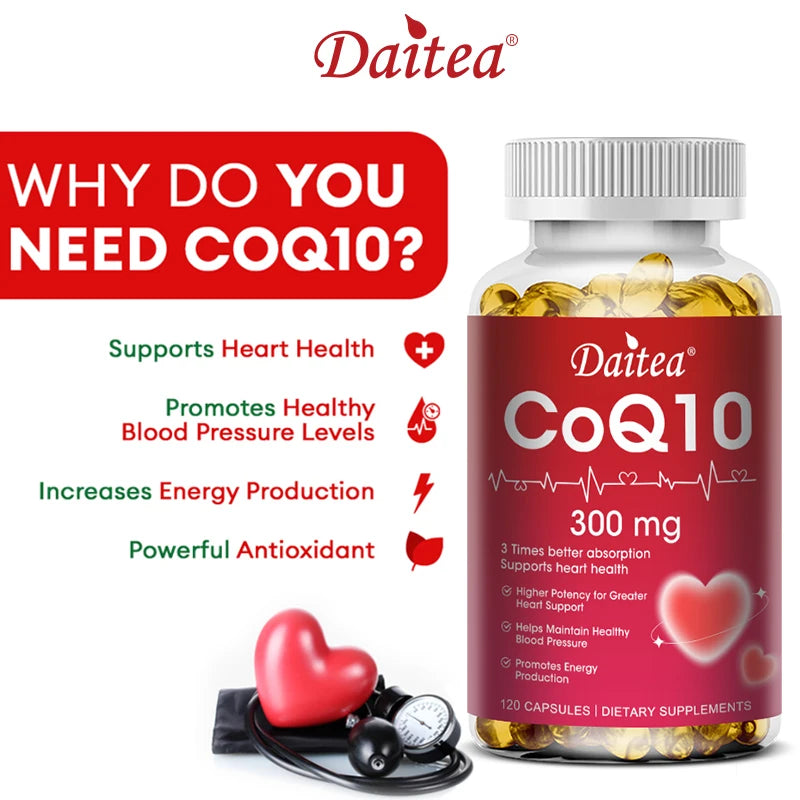 CoQ10 300mg Super 3x Absorption Heart Health Supplement