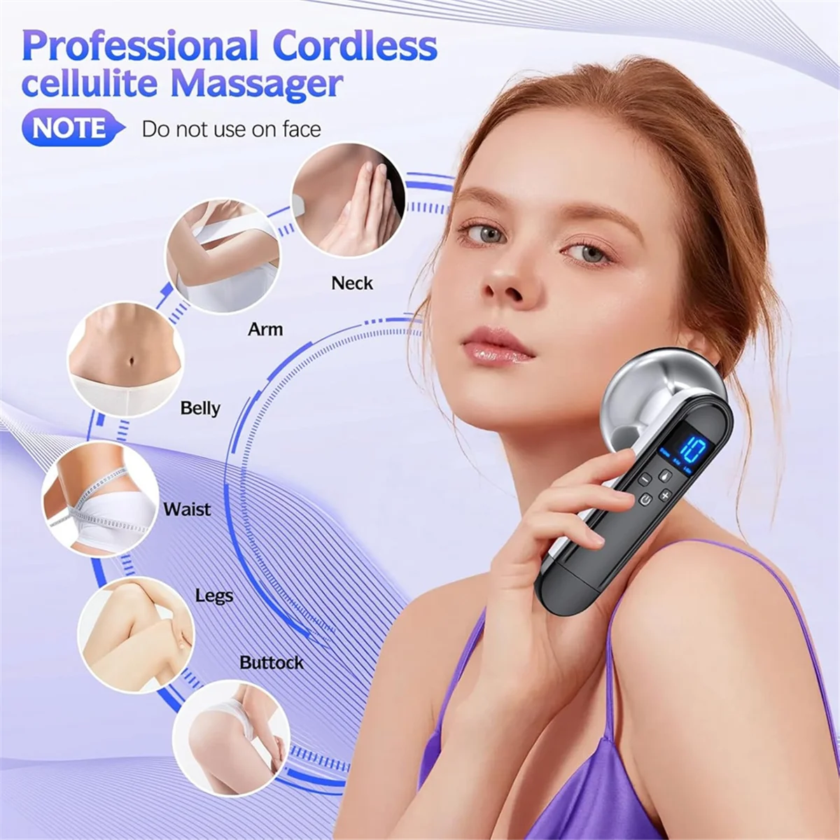 AAA87 Body Sculpting Machine - Professional Handheld Cordless Cellulite Massager - Suitable for Belly, Neck, Legs, Hip, Arms