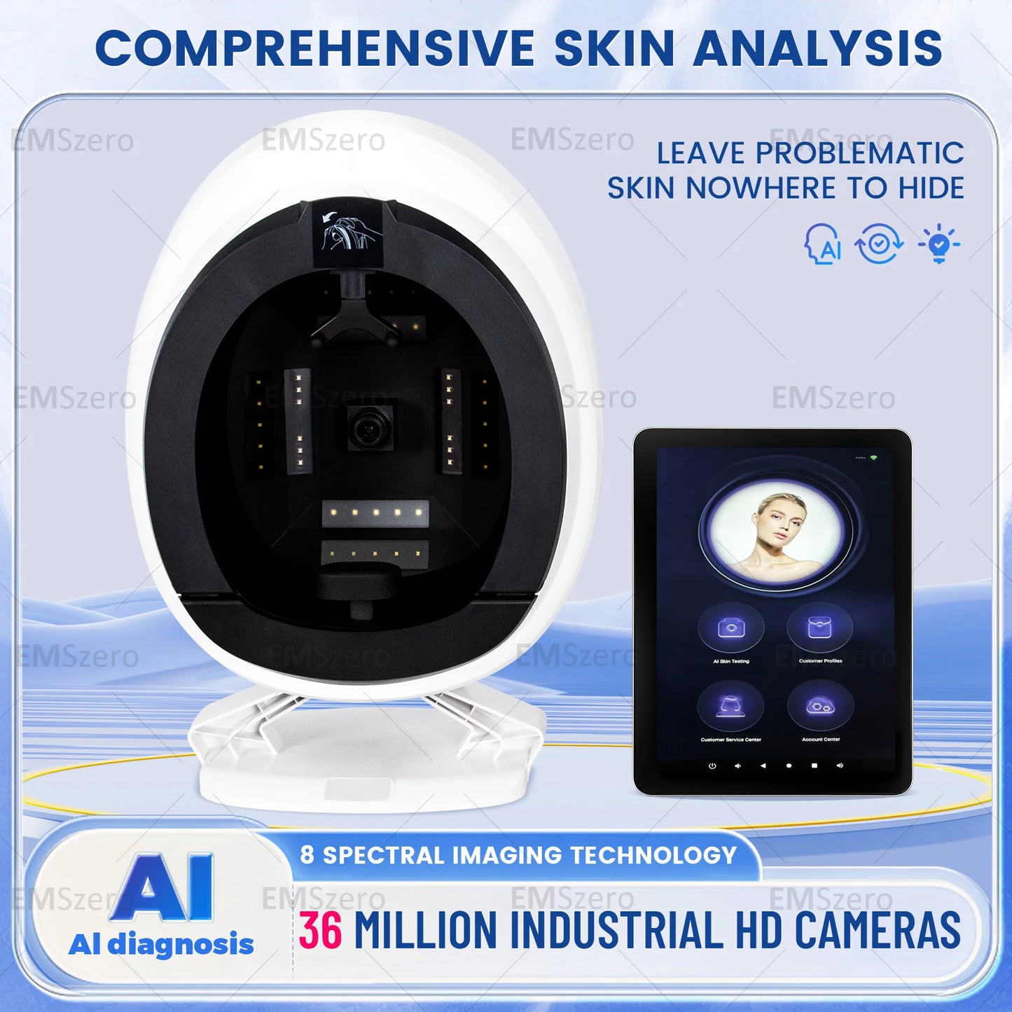Professional 3D Tech Magic Mirror Skin Analysis Machine