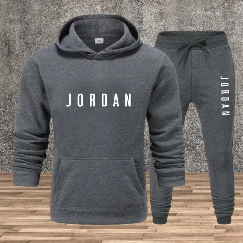 New men's solid-color long-sleeved two-piece gym sportswear hooded sweatshirt and pants for autumn_Winter 2025 trendyol trendyol