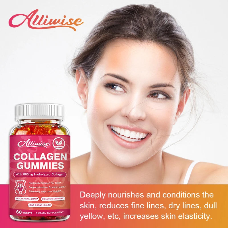 Alliwise Collagen Gummies with Biotin for Hair Growth