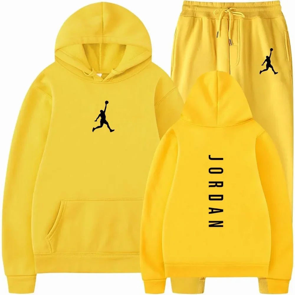 Men's 2025 high-quality sportswear sweatshirt + sweatpants, fashionable sportswear sweatshirt set for spring and autumn