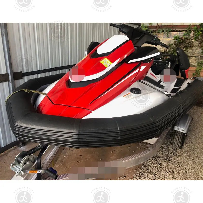 Inflatable Jet Ski Fender | Protective Bumper Kit for Jet Ski | 325 x 178 x 20 cm | Black Motorboat Rib Pontoon