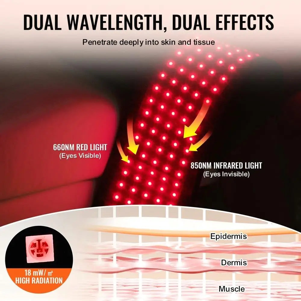 Red Light Therapy Belt for waist 660nm 850nm 105 LEDs