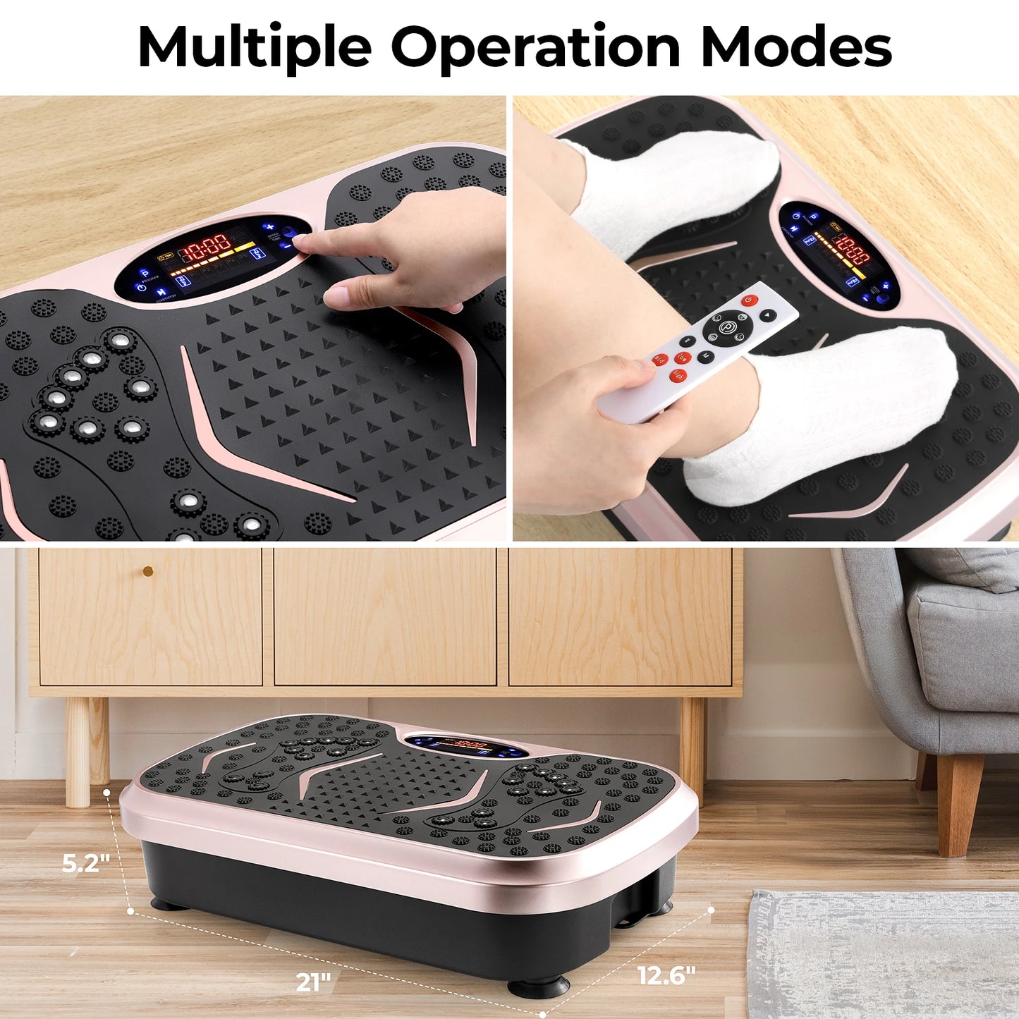 Vibration Plate Exercise Machine Whole Body Workout Fitness Platform with Loop Bands Home Training Equipment