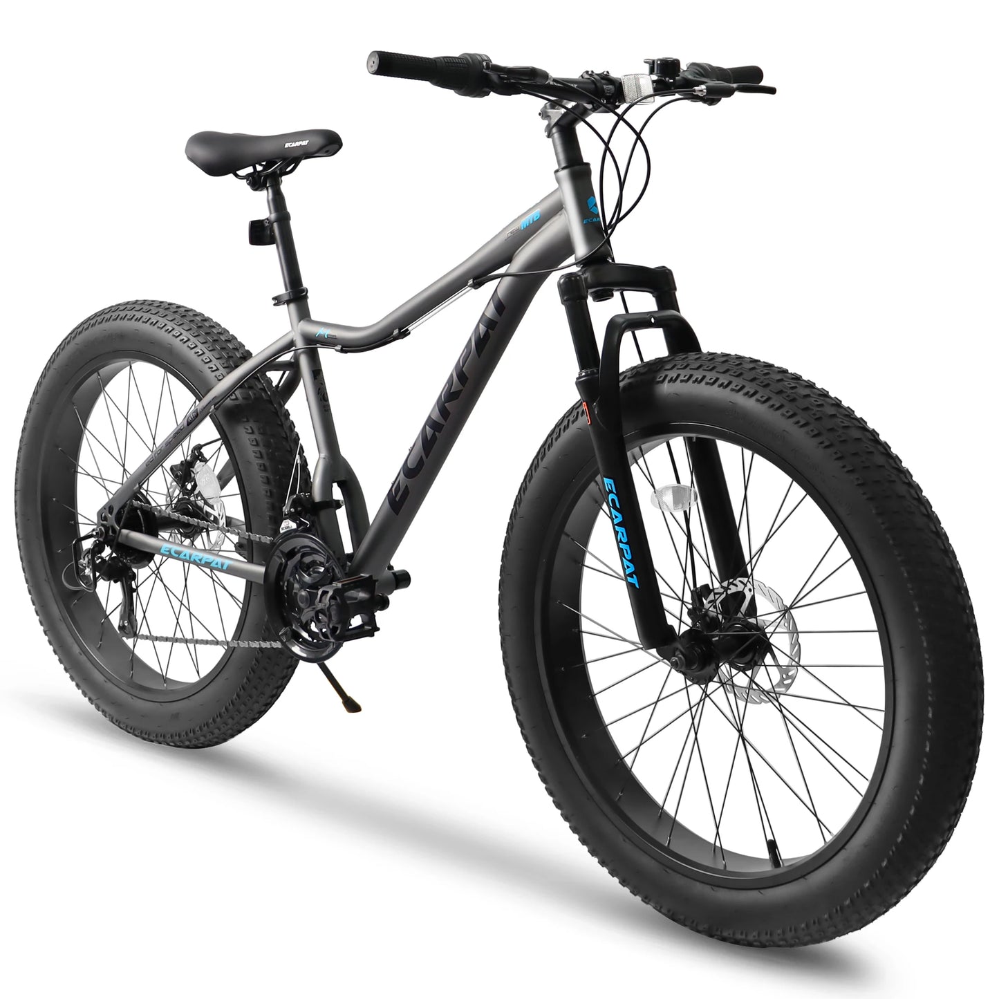 Ecarpat 26 Inch Mountain Bike with 4 Inch Wide Fat Tires and 21 Speed for Men and Women Steel Frame Disc Brake