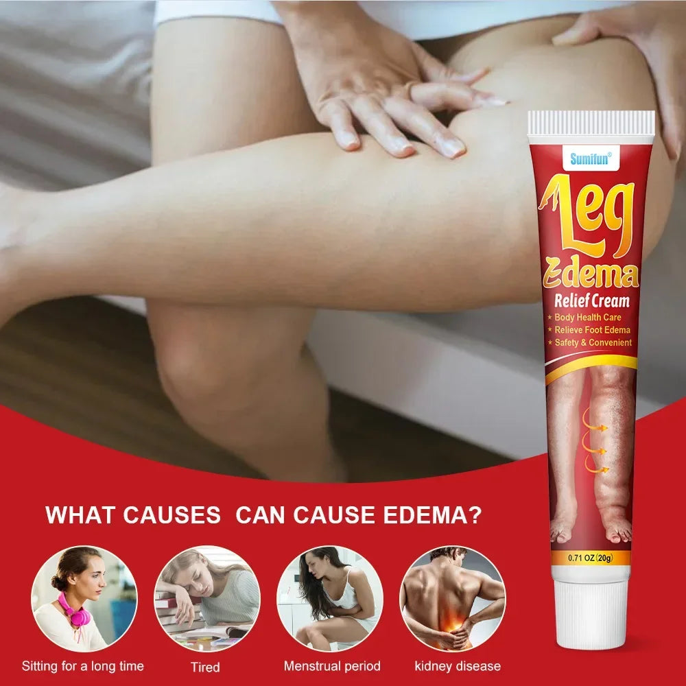 20g Leg Relief Cream for Circulation Relieve Foot Edema Massage Cream for Swollen Legs and Ankles Body Health Care