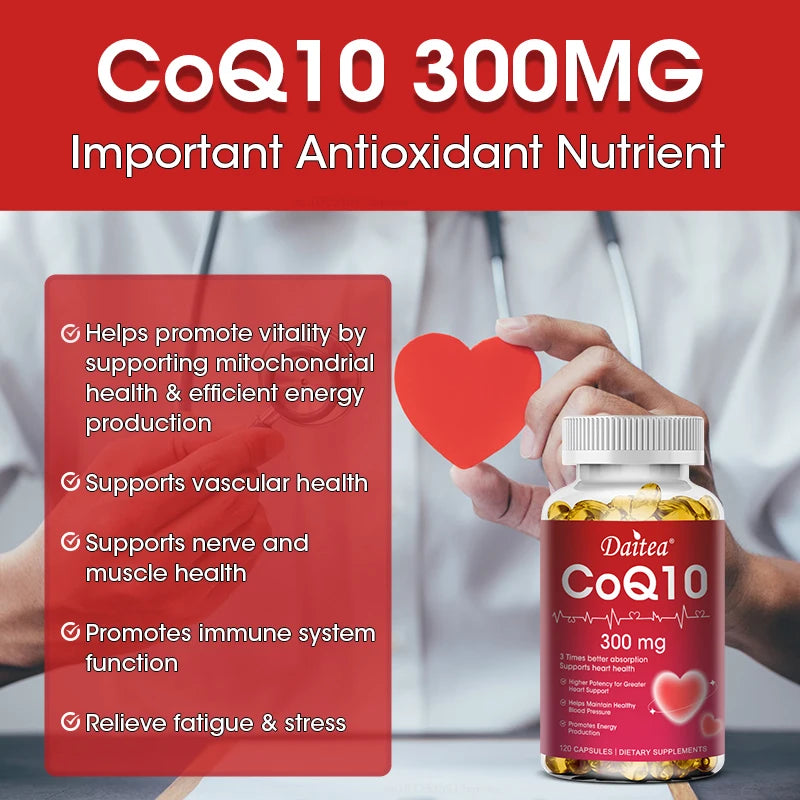 CoQ10 300mg Super 3x Absorption Heart Health Supplement