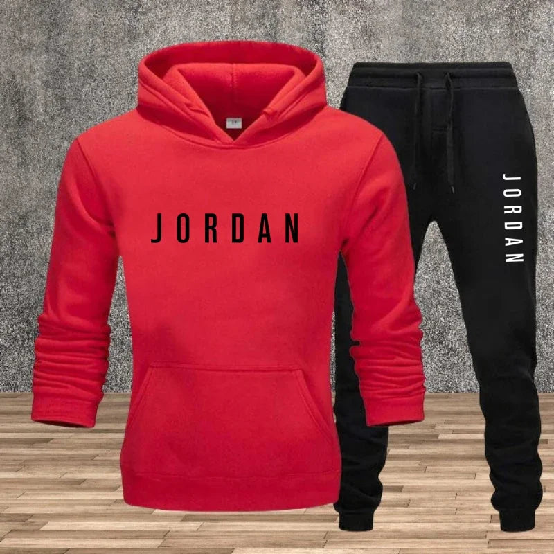New men's solid-color long-sleeved two-piece gym sportswear hooded sweatshirt and pants for autumn_Winter 2025 trendyol trendyol