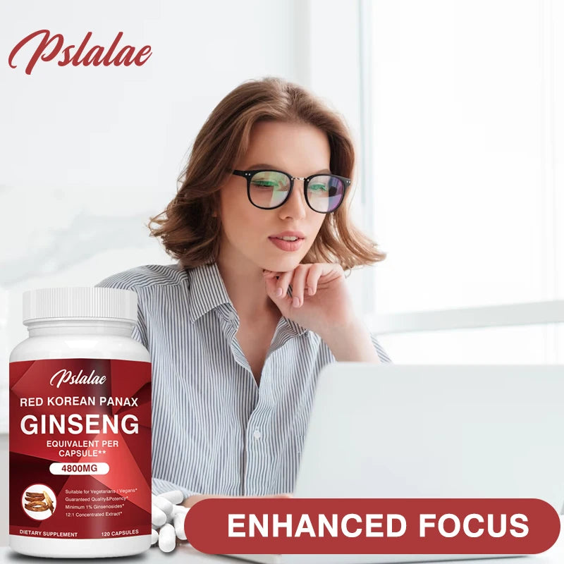 Korean Red Ginseng Capsules - Boosts Muscle Strength, Promotes Energy Production and Emotional Well-being, Improves Endurance