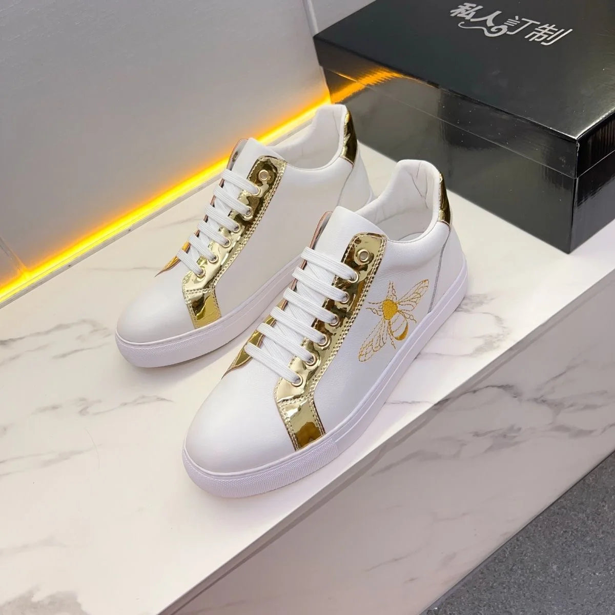 High-top Men's Top Genuine leather Outdoor Sports shoes Luxury fashion Lace-up sneaker Classic everything Handmade Running shoes