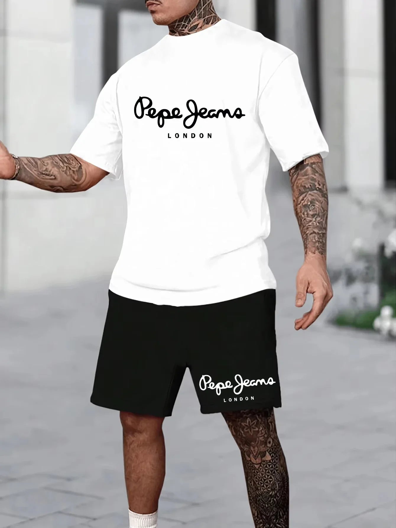 Summer Personality Letters T-shirt shorts set Cotton Breathable Comfortable Outdoor Men Women Top Casual Fashion Street Wear