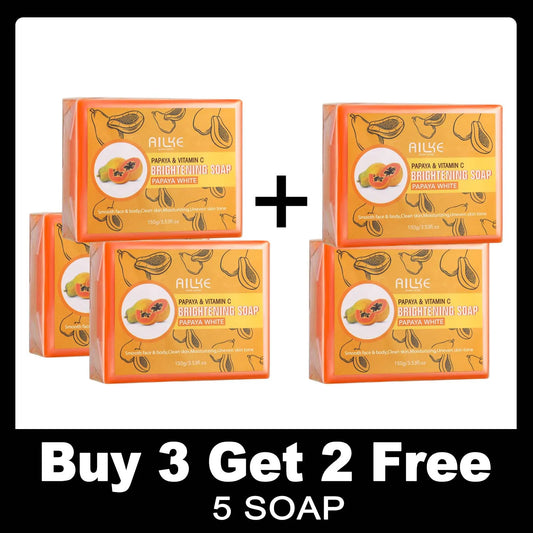 AILKE Skin Brightening Soap -Organic Papaya Soap For Radiant Skin, Clean Stains, Improves Dull Skin, For Face & Body & Hands