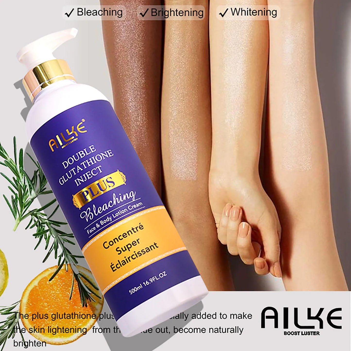 AILKE Body Cream For Whitening and Clearing Uneven Skin Tone, Moisturizes, Removes Dark Spots, Support Private label, OEM